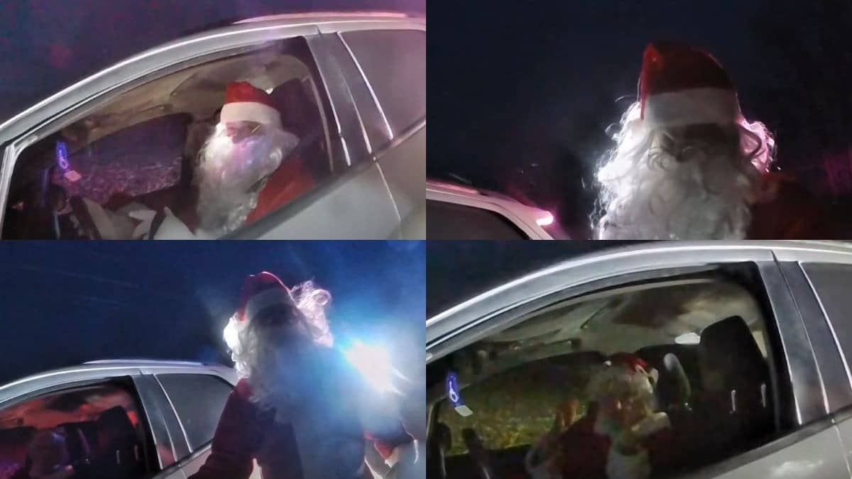 Santa, Mrs Claus Caught Speeding!: Police Asks, 'Do You Have Driver's Licence?' | WATCH