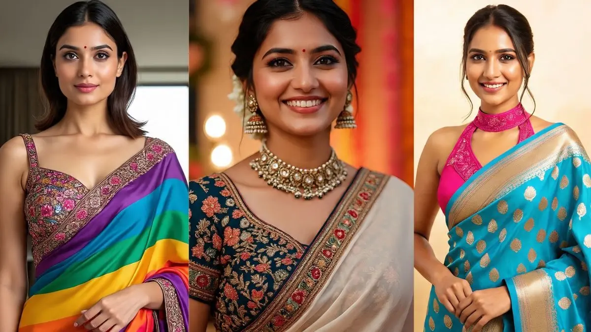 karwa Chauth 2025 fancy and stylish blouse designs with saree for married women