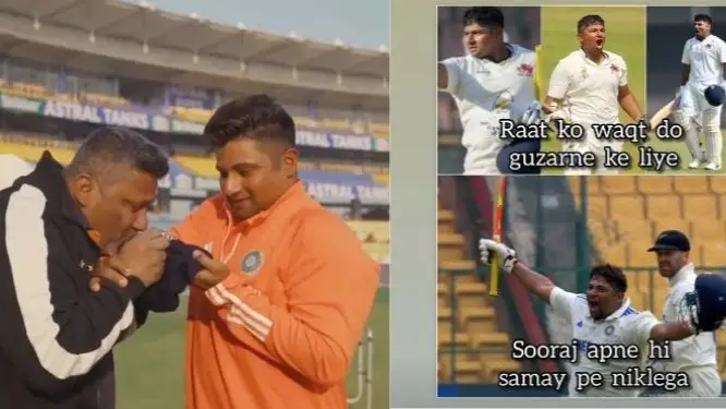 sarfaraz khan maiden international hundred his father comment david warner post