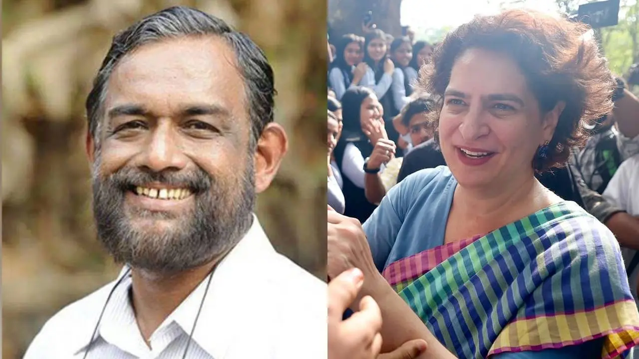 Sathyan Mokeri and Priyanka Gandhi