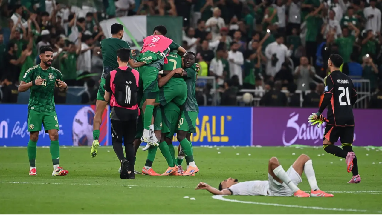 One Last Chance: UAE And Iraq's World Cup Hopes Ride In Asia's 5th Qualifying Round Saudi Arabia players celebrate