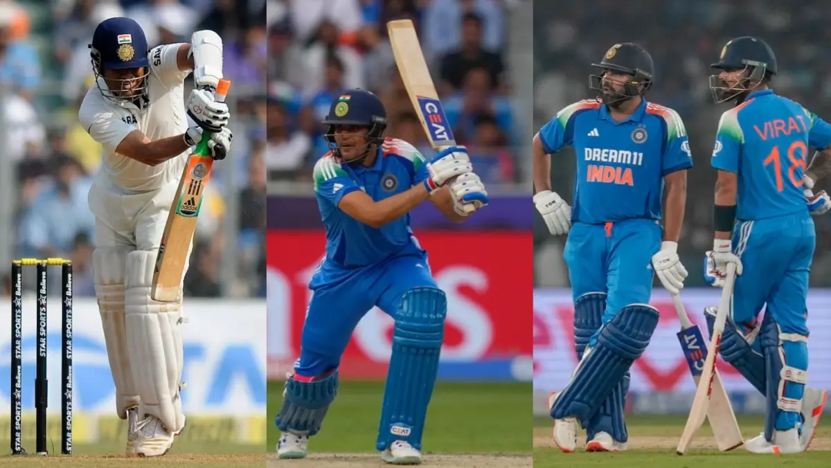 Scahin Tendulkar, Shubman Gill, Rohit Sharma and Virat Kohli