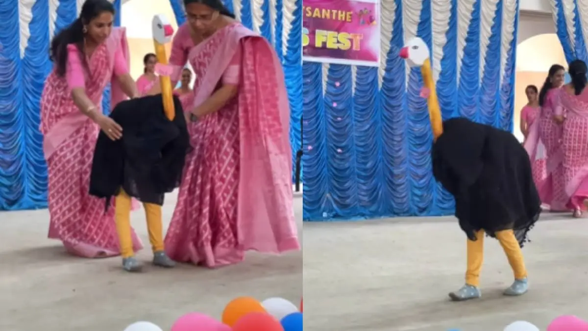 School Boy Dressed As Ostrich For Fancy Dress Competition