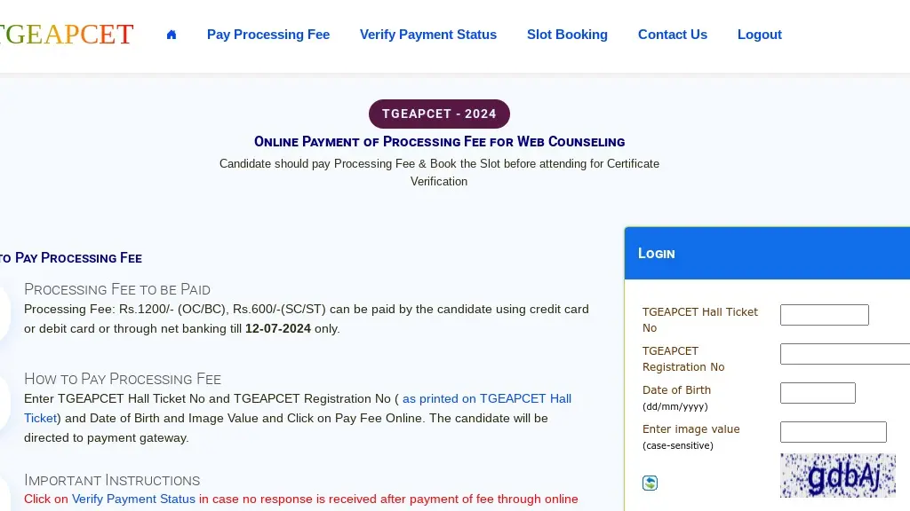 TS EAMCET Counselling Begins
