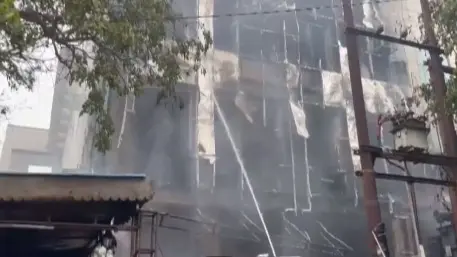 Fire Breaks Out at Abandoned Company in Noida Sector 2 Fire Breaks out at Noida Sector 2 Office