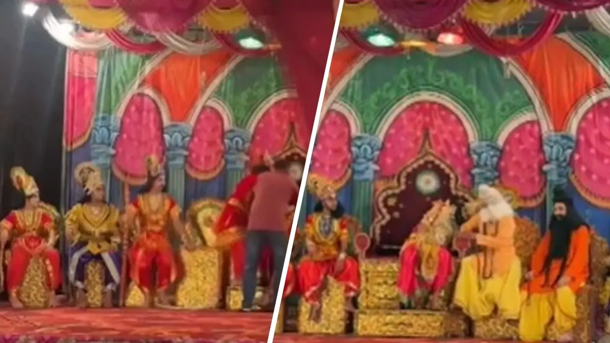 Senior Stage Artist Amrish Kumar Dies On Stage While Performing Ramlila In Chamba | Shocking Video Senior Stage Artist Amrish Kumar Dies On Stage While Performing Ramlila In Chamba | Shocking Video