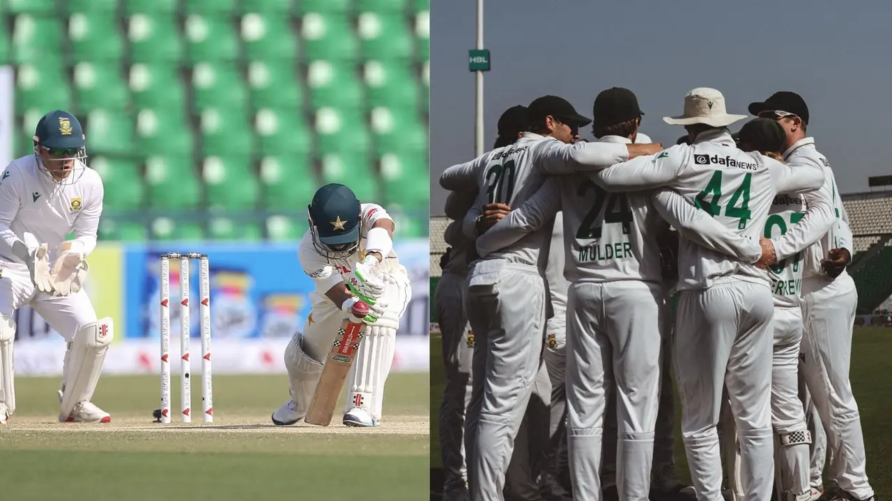 Senuran Muthusamy takes fifer as mohammad Rizwan misses his century Pakistan batting collapse pak vs sa test