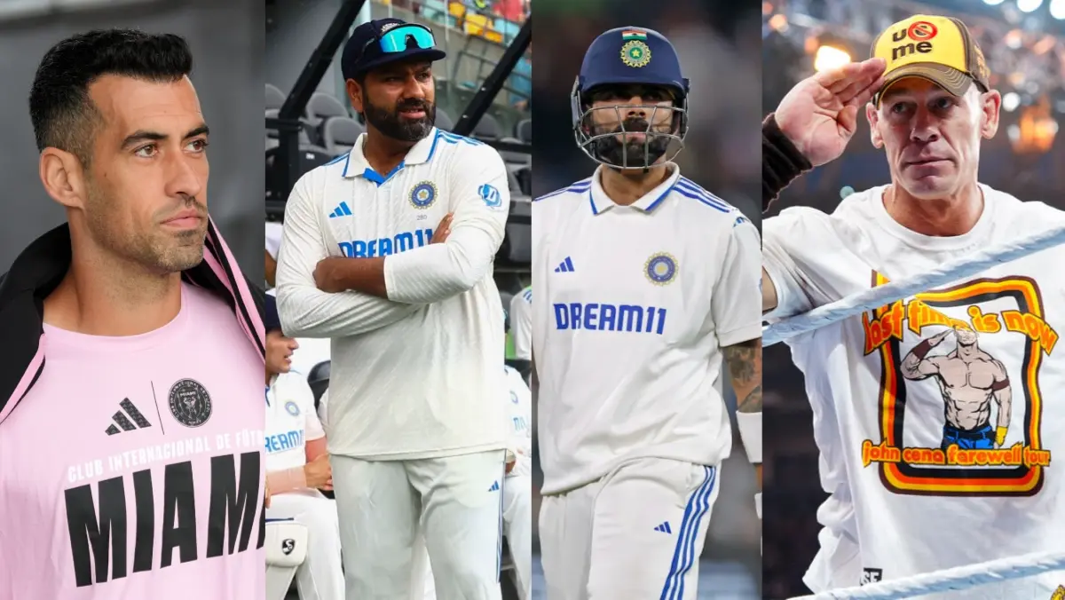 Sergio Busquets, Rohit Sharma, Virat Kohli and John Cena
