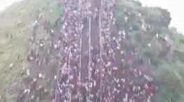 Several Injured as Thousands Throng Deviramma Hill Temple in Karnataka's Chikkamagaluru on Diwali