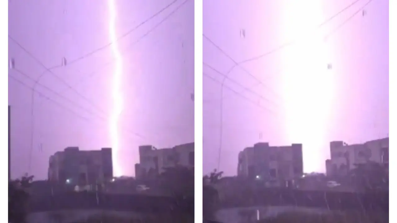 Chennai Night Sky Dazzles with Intense Lightning Strikes, Visuals Go Viral Several people shared stunning footage of the sky turning a vivid purple