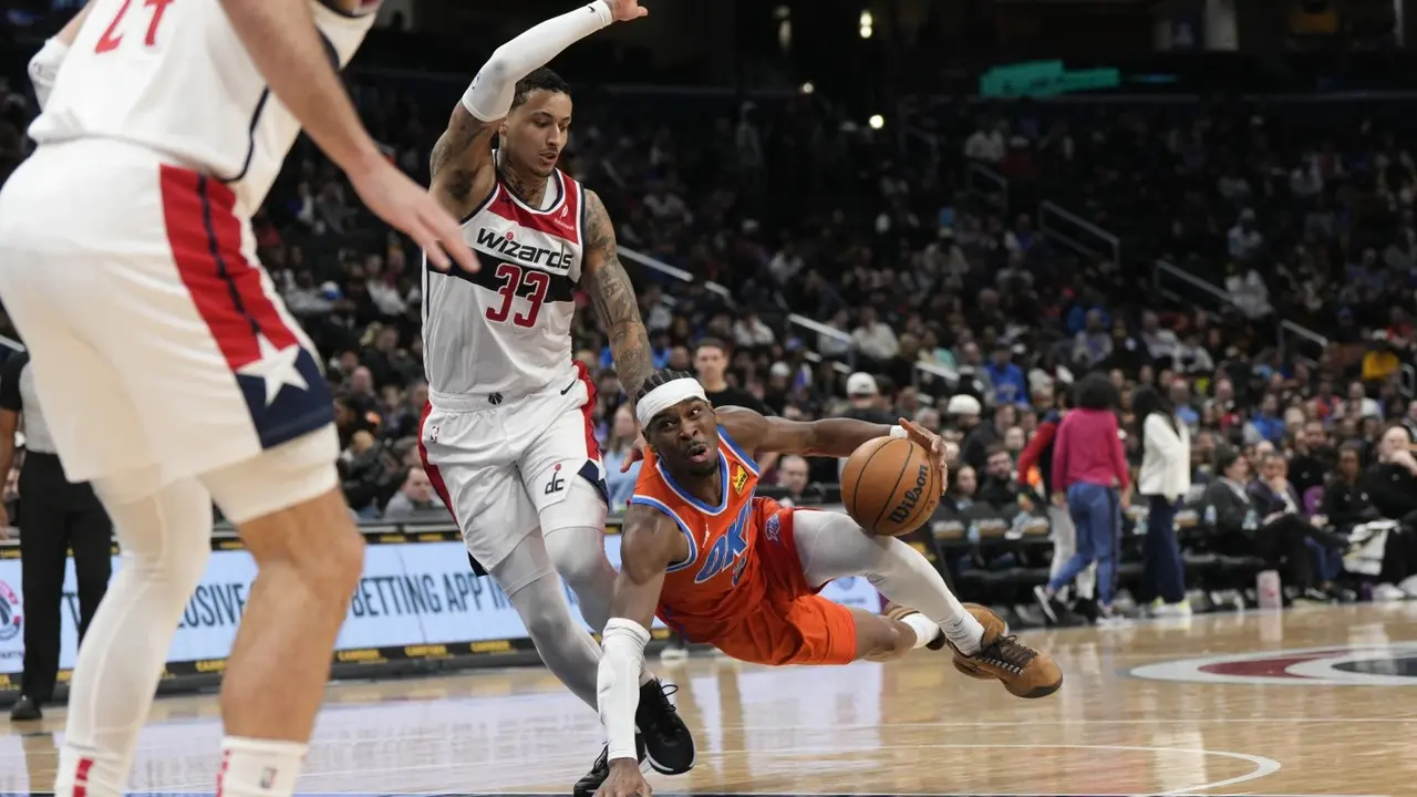 Gilgeous-Alexander Overcomes A Poor Shooting Performance And Leads Thunder Past Wizards 136-95 Shai Gilgeous-Alexander
