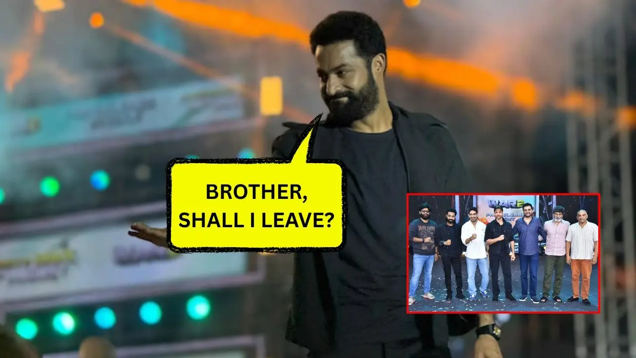 'Shall I Leave?' Jr NTR Loses Cool At War 2 Pre-Release Event, Snaps At A Fan Interrupting His Speech | WATCH 'Shall I Leave?' Jr NTR Loses Cool At War 2 Pre-Release Event, Snaps At A Fan Interrupting His Speech | WATCH
