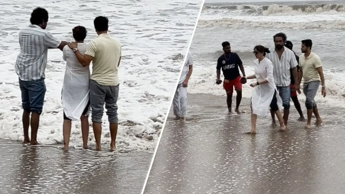 Shattered Parag Tyagi Immerses Wife Shefali Jariwala's Ashes, Family Consoles Her Grieving Mother Shefali Jariwala ashes immersed