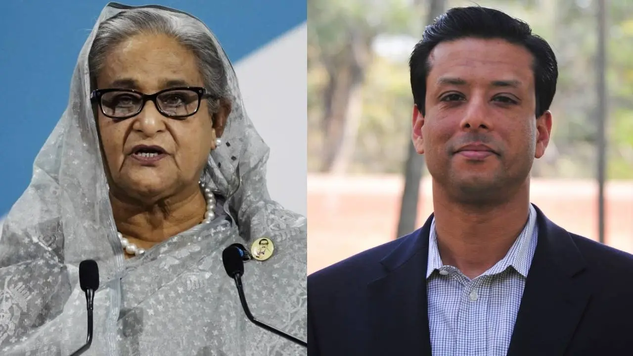 Sheikh Hasina and son Sajeeb Wazed Joy