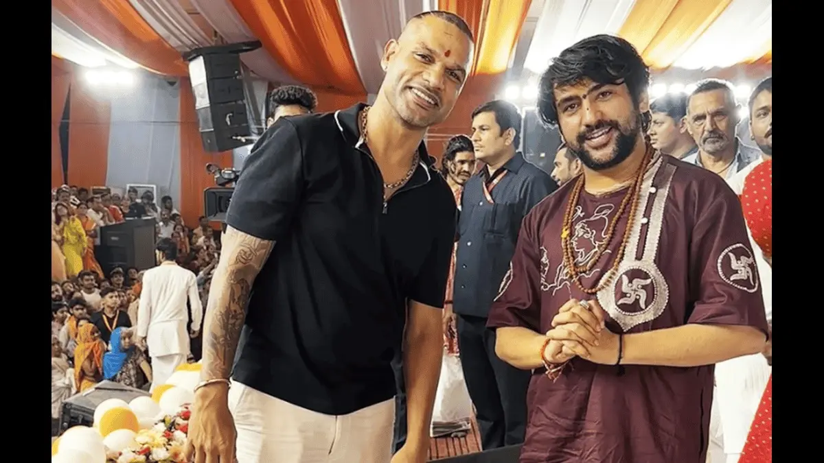 Shikhar Dhawan, Bageshwar Baba, Dhirendra Shastri