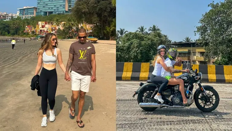 सगाई के बाद मंगेतर सोफी संग वेकेशन मना रहे शिखर धवन, समुद्र किनारे इस अंदाज में आए नजर Shikhar Dhawan-Sophie Shine