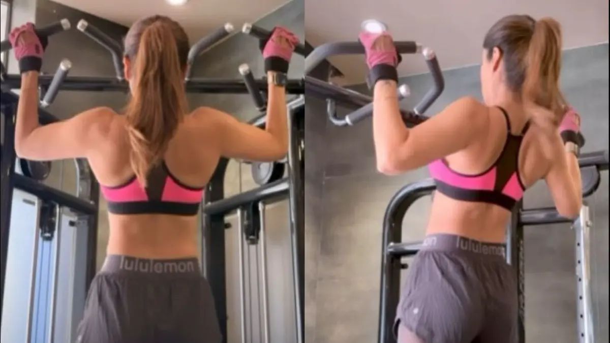 Shilpa Shetty's Jaw-Dropping Pull-Up Session At 49 Will Have You Rethinking Your Fitness Game | Watch Now Shilpa Shetty.