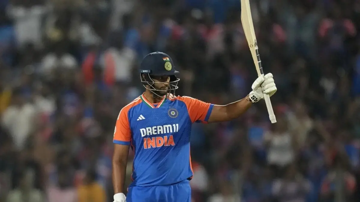 Shivam Dube celebrates his fifty against England in T20Is