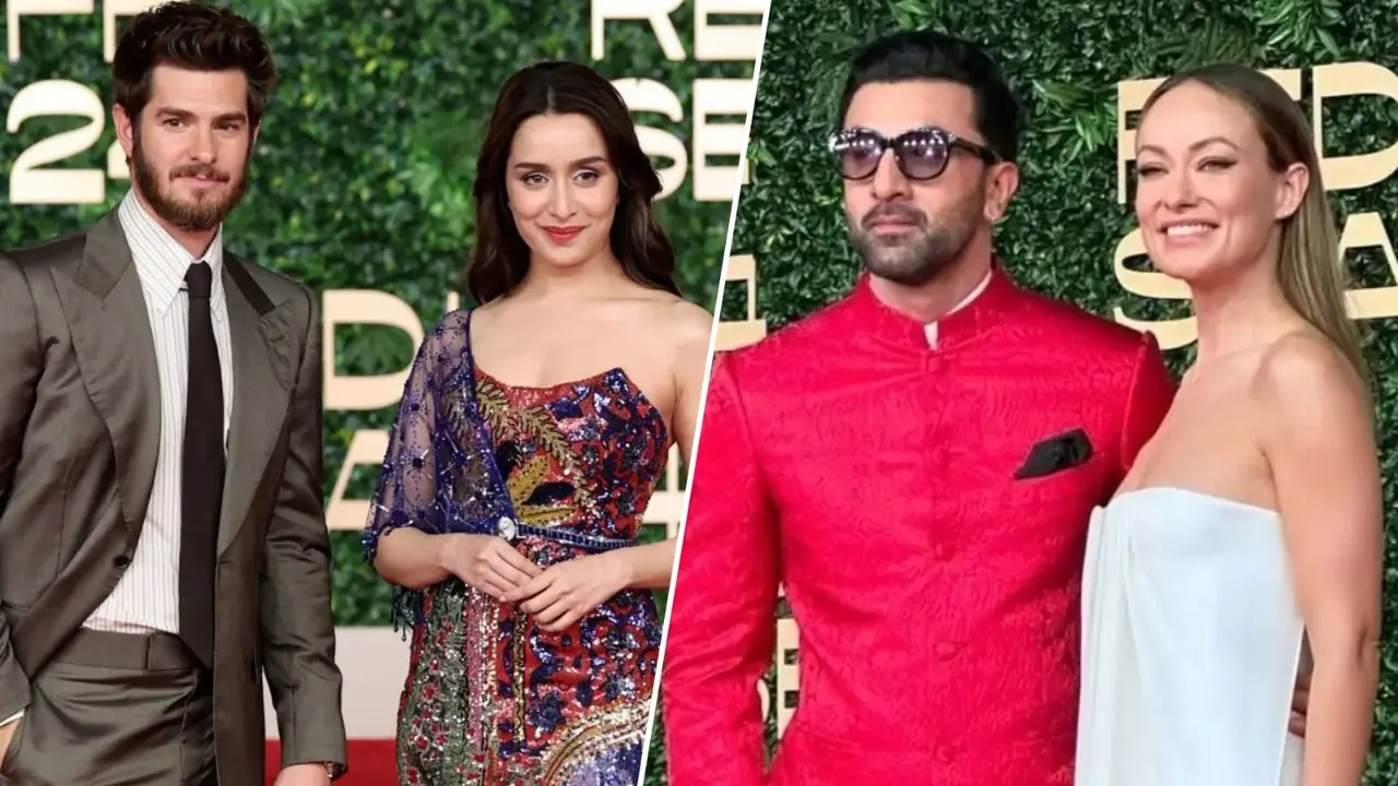 Shraddha-Andrew Garfield, Ranbir-Olivia Wilde: Hollywood x Bollywood Crossover Sparks Fan Frenzy Shraddha Kapoor and Ranbir Kapoor with Hollywood stars at Red Sea Film Festival