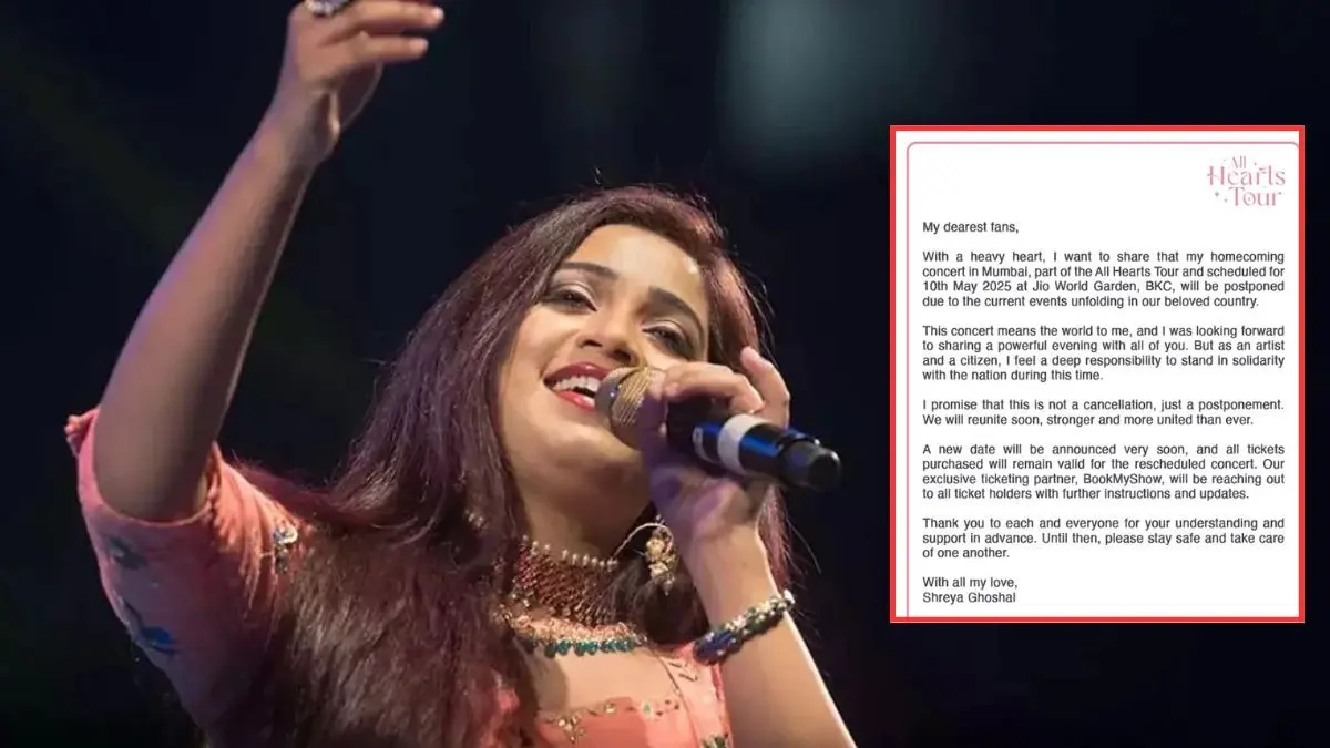 Shreya Ghoshal cancels concert
