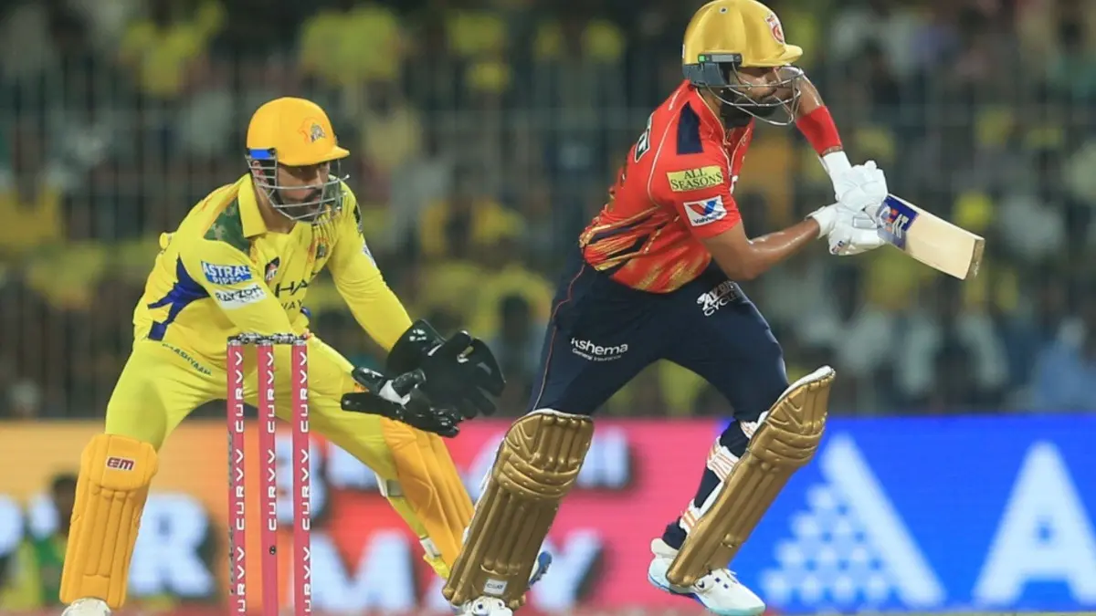 Shreyas Iyer in action during CSK vs PBKS clash