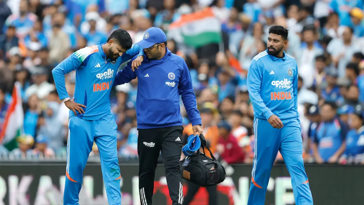 Shreyas Iyer walks back to the dressing room