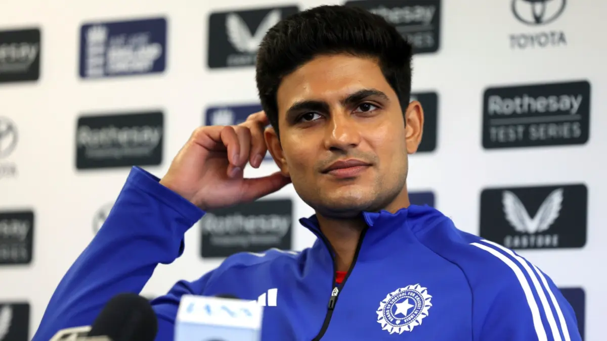 Shubman Gill attends a p;ress conference during the Lord's Test