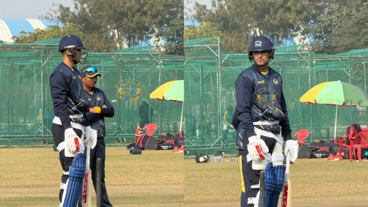 Shubman Gill during practice for Punjab