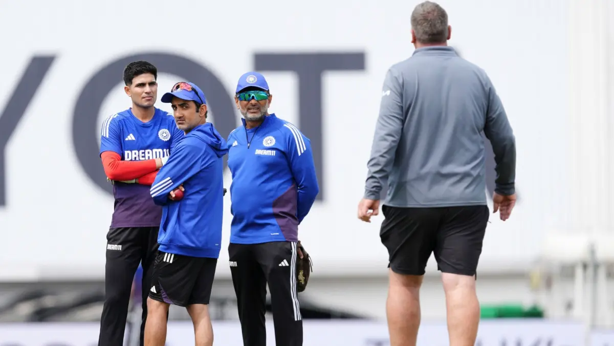 Shubman Gill And Gautam Gambhir's Team India To Use Unique Tactic In Upcoming Two-Match Test Series Against WTC Champions South Africa: Report Shubman Gill, Gautam Gambhir and Sitanshu Kotak during IND vs ENG series