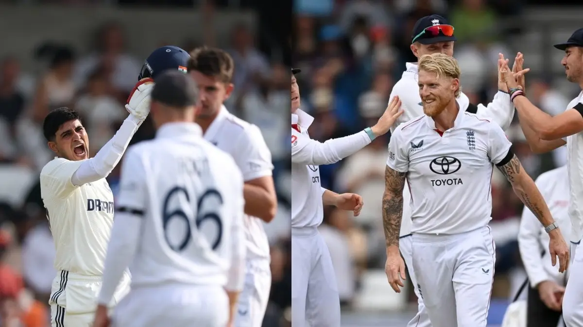 Shubman Gill (L), Ben Stokes (R)