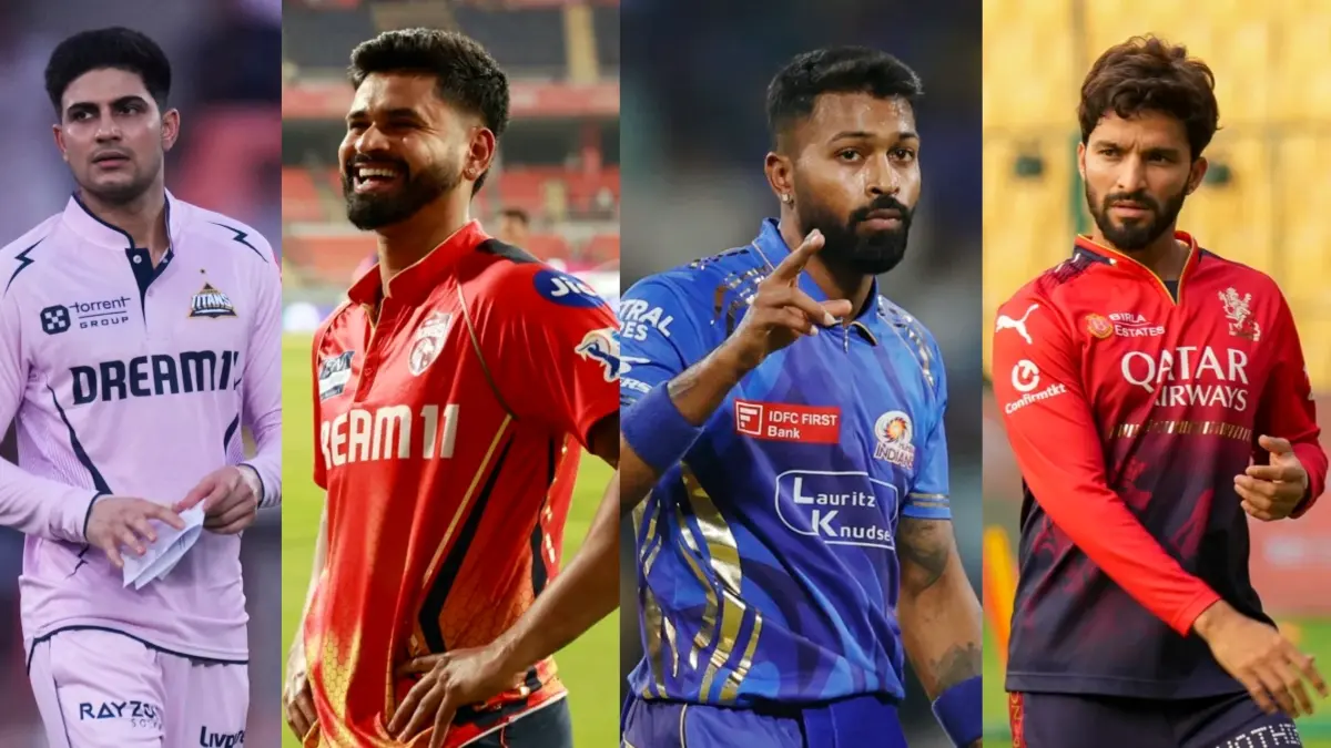 Shubman Gill, Shreyas Iyer, Hardik Pandya and Rajat Patidar in IPL 2025