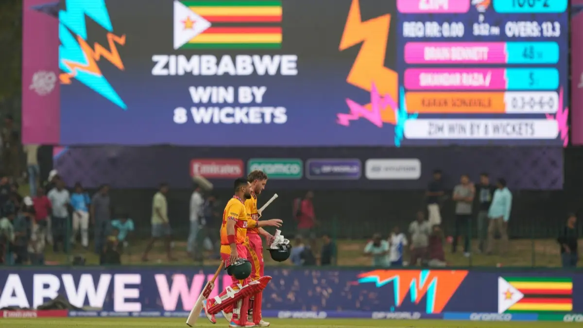 Sikandar Raza-led Zimbabwe Ease Past Oman by Eight Wickets in T20 World Cup 2026 Campaign Opener Sikandar Raza and Brian Bennett