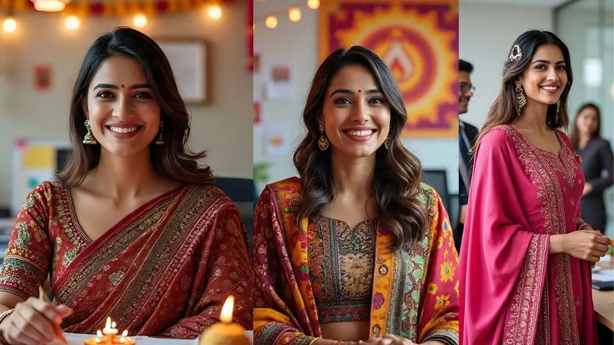 Simple office diwali party