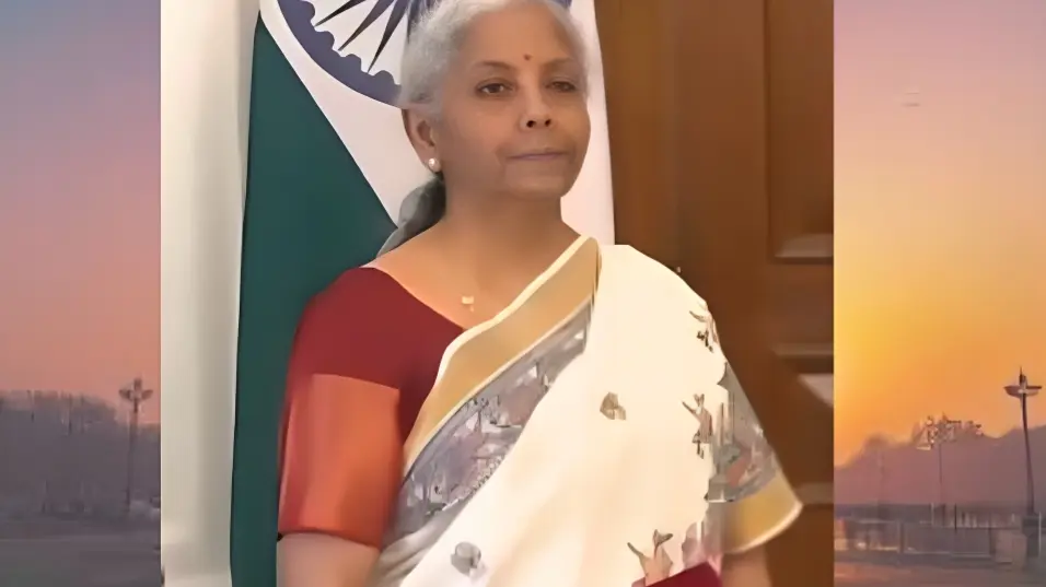 Sitharaman’s saree featured Madhubani motifs along the border