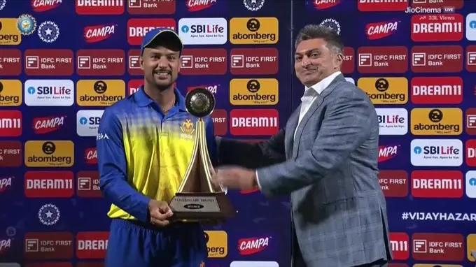 Smaran century Karnataka won Vijay Hazare Trophy for the 5th time defeat Vidarbha