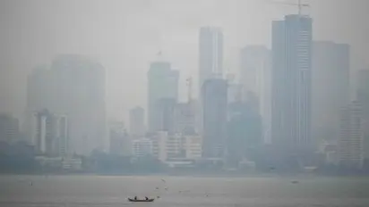 Smog engulfs the city skyline in Mumbai