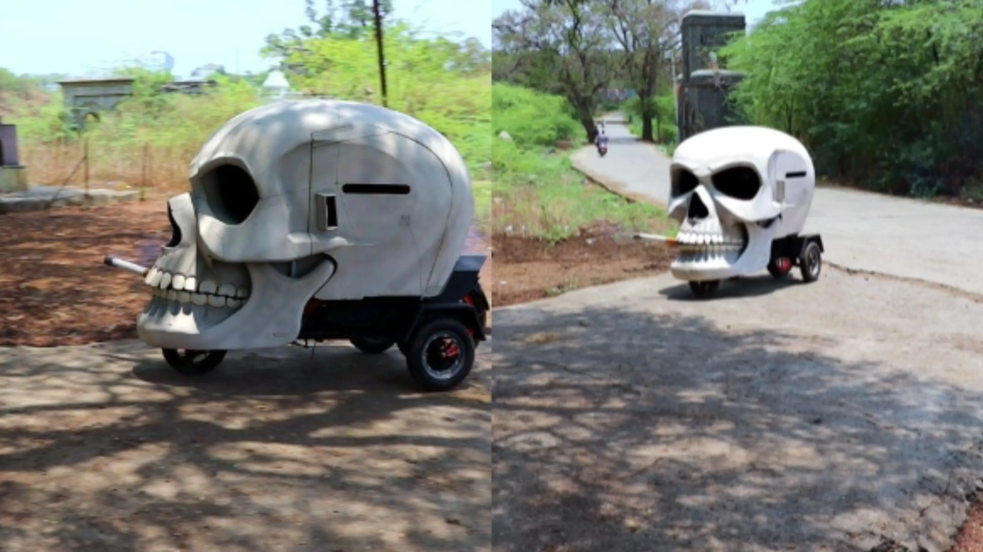 Bizarre Smoking Skull Car Viral Video Captures Netizens Attention On Social  Media