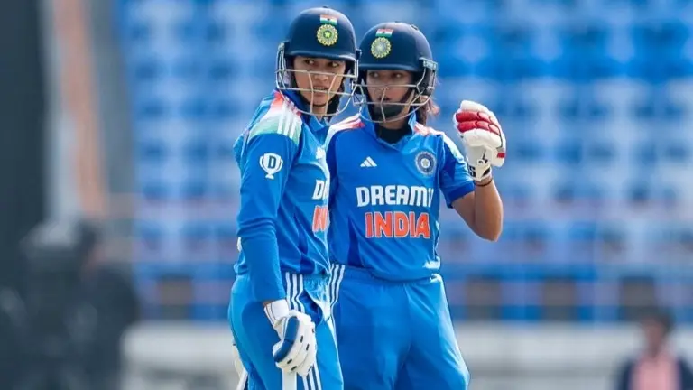 IND vs IRE ODI Series: Smriti Mandhana-Led Team India Defeats Ireland Six Wickets in Rajkot To Go 1-0 Up In The Series Smriti Mandhana and Pratika Rawal during IND vs IRE ODI series