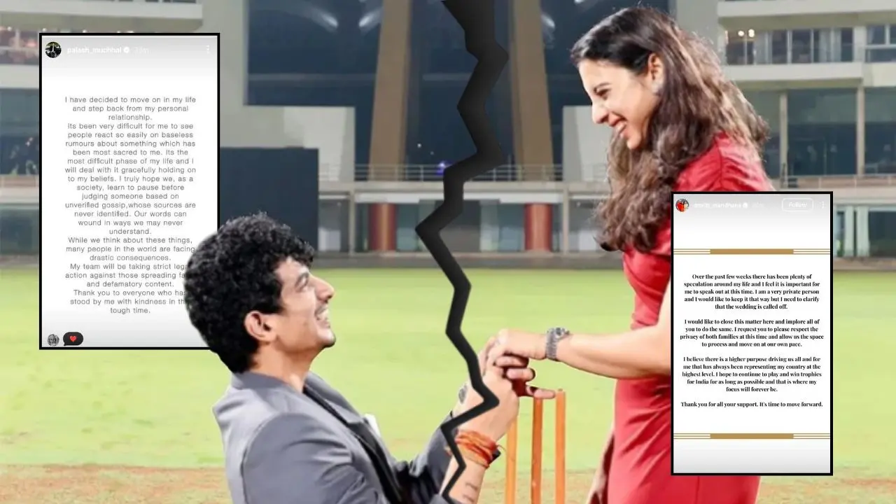 Smriti Mandhana 'Called Off' Wedding With Palaash Muchchal, Releases Official Statement