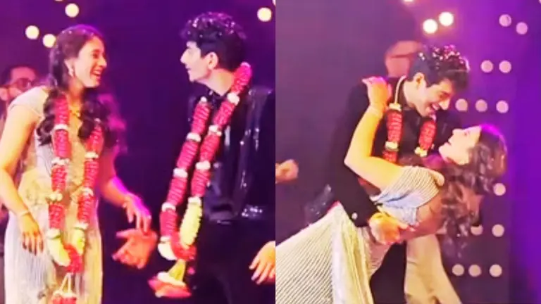 Smriti-Palash Wedding: साथ झूमे, स्टेज पर हुए रोमांटिक और... स्मृति-पलाश ने संगीत नाइट में मचाया धमाल Smriti-Palash Wedding