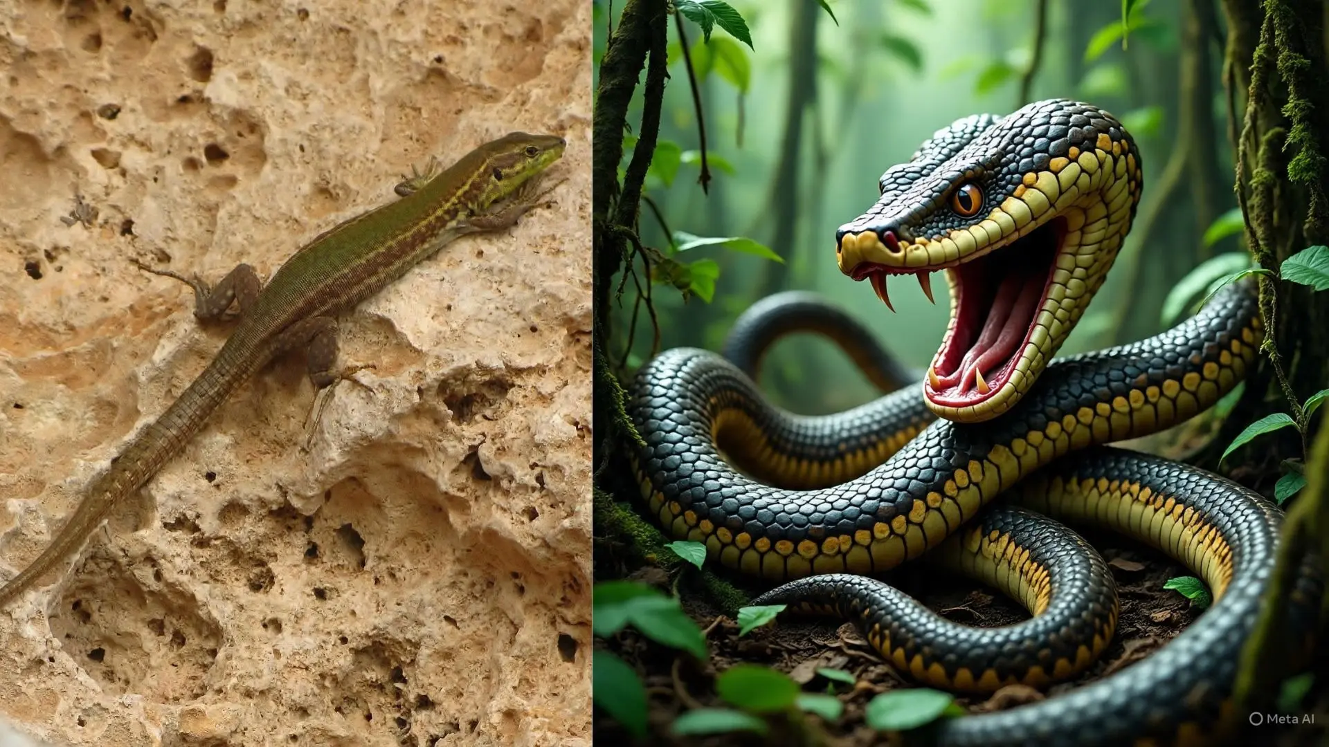 snake and lizards