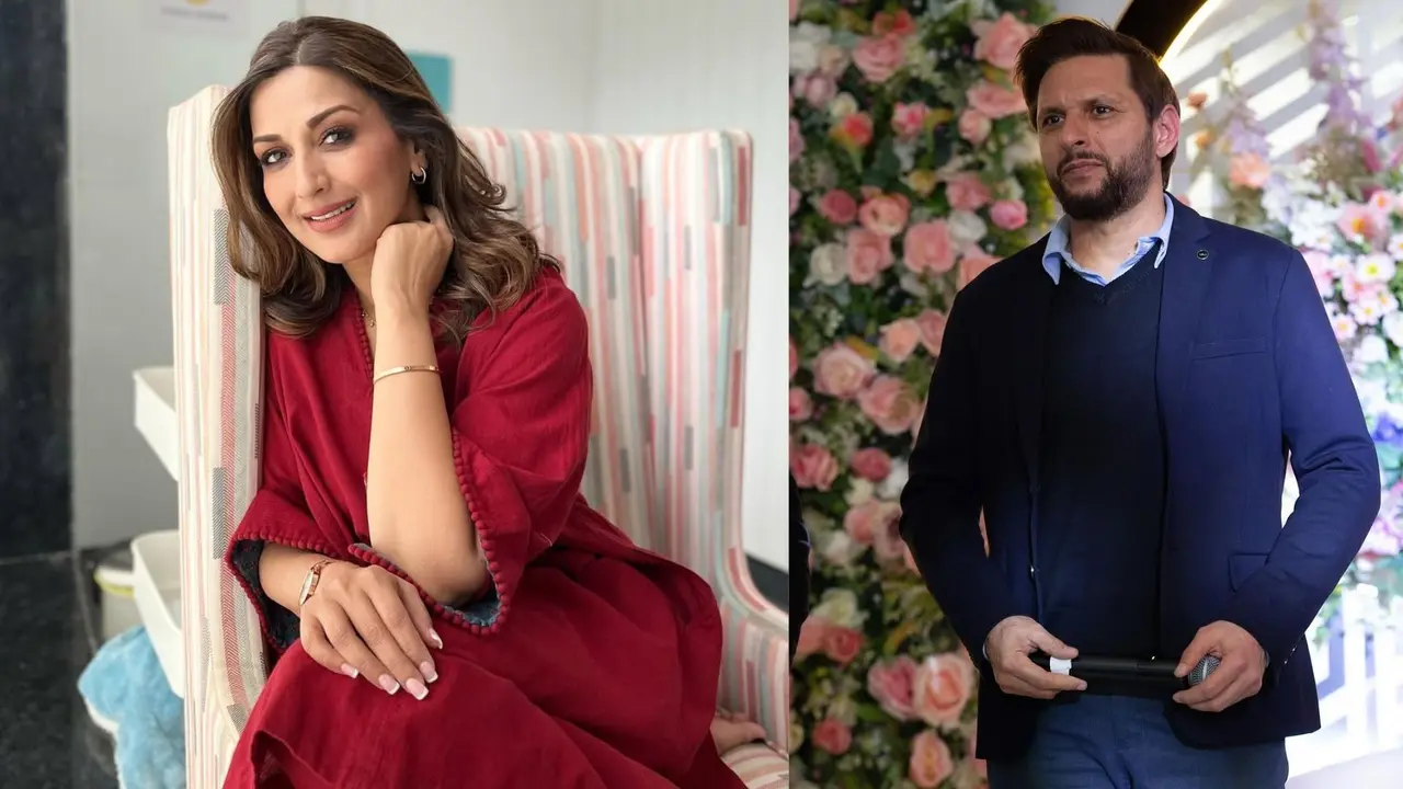 Sonali Bendre and Shahid Afridi