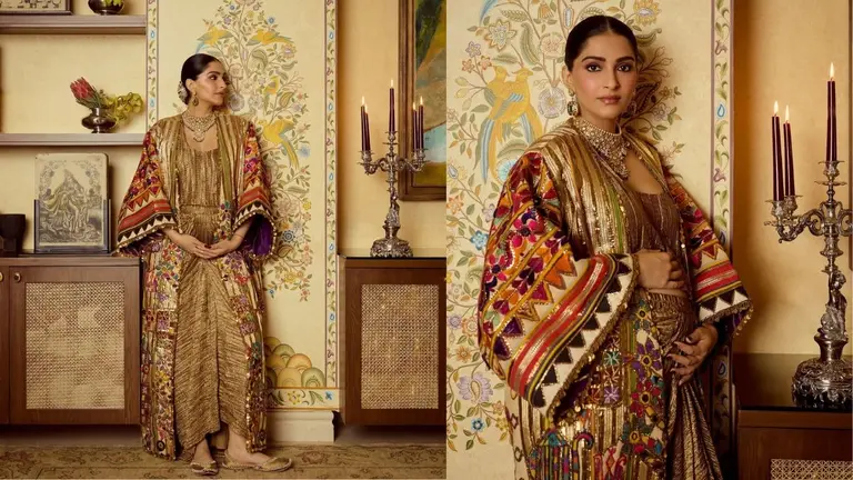 Sonam Kapoor: रॉयल वेडिंग लुक में सजीं प्रेग्नेंट सोनम कपूर, बेबी बंप फ्लॉन्ट करते हुए तस्वीरें वायरल Sonam Kapoor