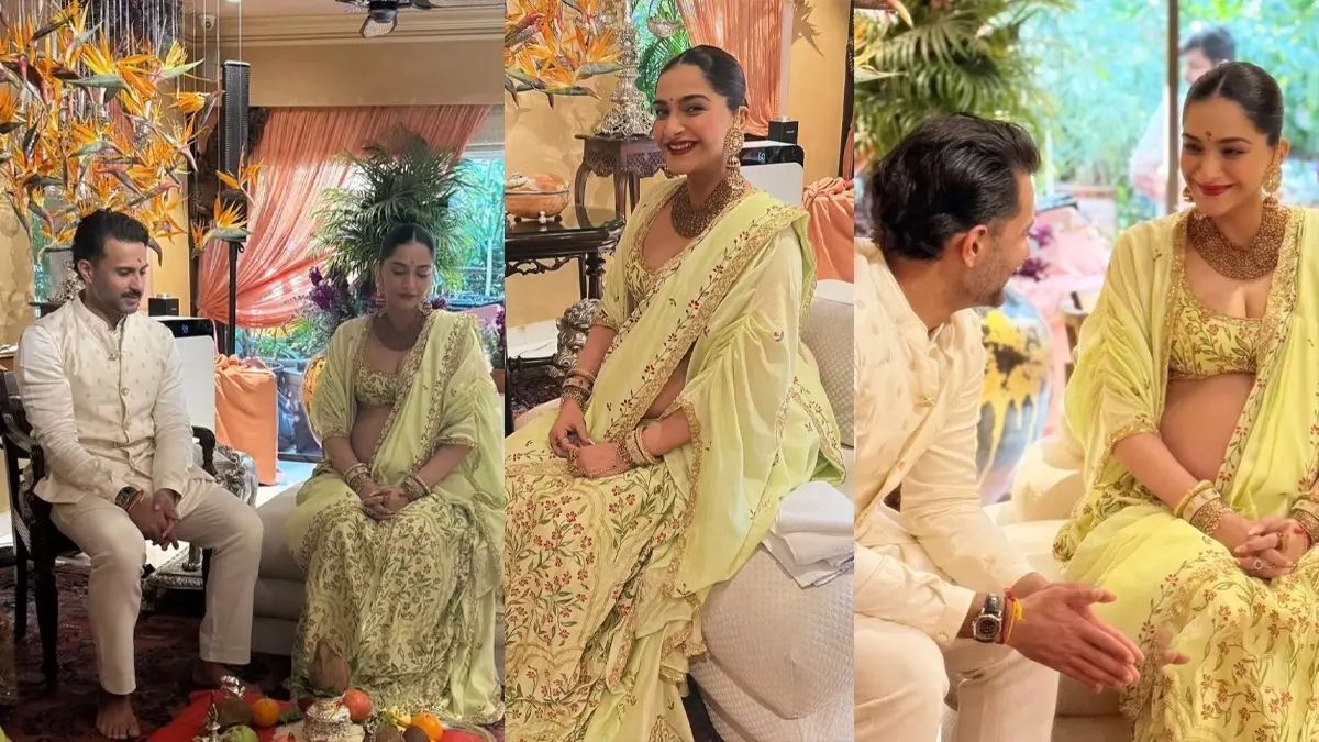 Sonam Kapoor Baby Shower Photos: सोनम कपूर की गोद भराई की तस्वीरें सोशल मीडिया पर VIRAL, एक्ट्रेस ने बेहद खूबसूरती से किया बेबी बंप फ्लॉन्ट sonam-kapoor-flaunting her-baby bump in her baby-shower-pics-shared photos viral on social media