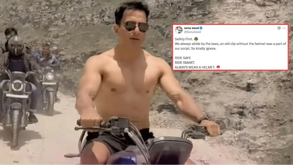 Sonu Sood Breaks Silence After Facing Flak For Riding Bike Without Helmet Sonu Sood issues clarification