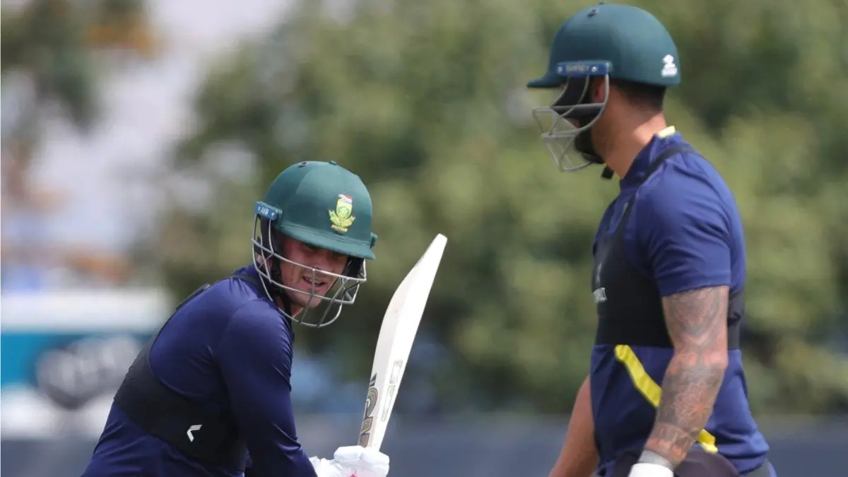 South Africa players during training ahead of Namibia clash