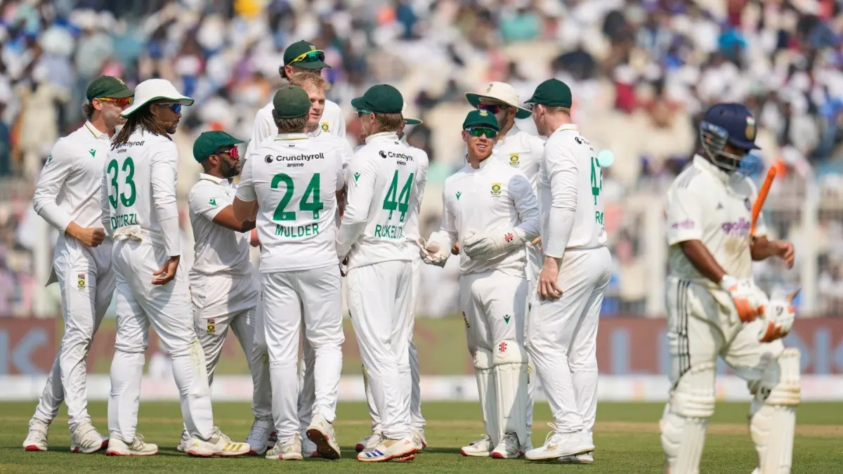 Former Indian Player Points Out Major Tactical Blunder Following Ind vs SA Test Loss South African players celebrate after the dismissal of India's Rishabh Pant in Kolkata Test