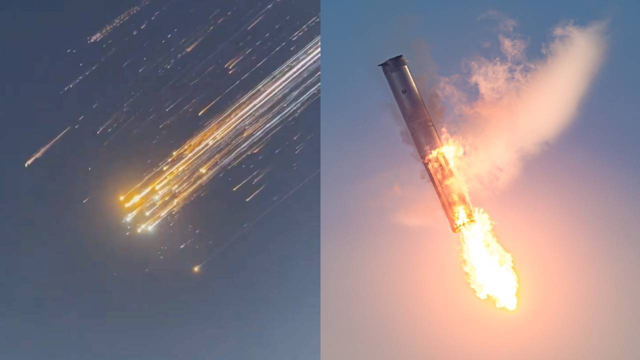 SpaceX Starship: आसमान से बरसते आग के गोले, कई जहाजों ने बदला रास्ता;  स्टारशिप के गिरते मलबे ने लोगों को दहशत में डाला | Republic Bharat