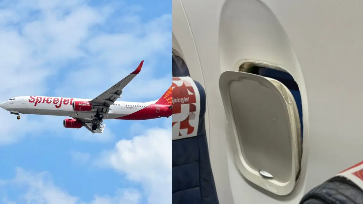 SpiceJet aircraft window frame comes loose mid-air