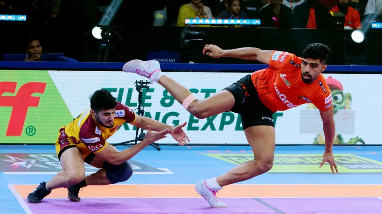 Splendid Team Performance From Telugu Titans Helps Them Complete The Double Over U Mumba In PKL 11 Splendid team performance from Telugu Titans helps them complete the double over U Mumba in PKL 11